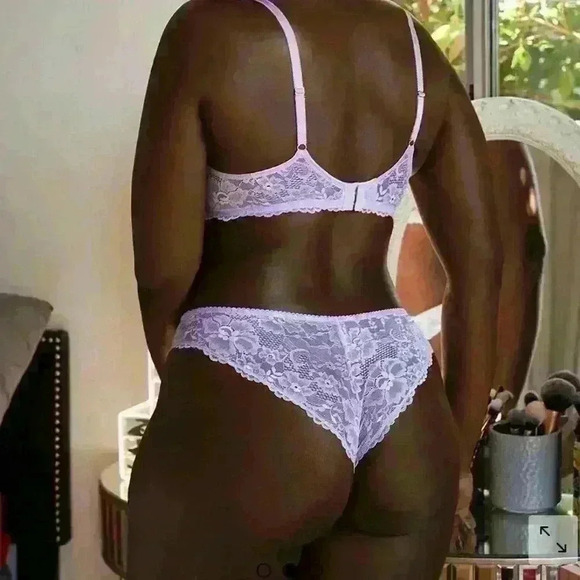 Savage X FENTY Lace Cheeky Lavender Panty Size Large - Picture 2 of 4
